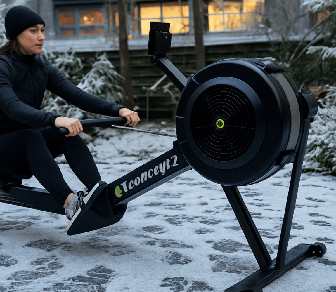 Rowing on a Concept2 rowing machine